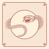Chinese New Year of the Year of the Green Wood Snake. Asian style. A striking serpent coils elegantly and seamlessly around an egg, symbolizing the deep concepts of rebirth and eternity. fish scales. vector