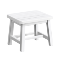 A simple, modern white stool, isolated on transparent background. png