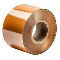 Shiny copper roll of adhesive tape ideal for various DIY projects, crafting, and industrial applications. png