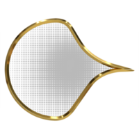 3D chat bubble with golden edge rendering for online live chat design element png