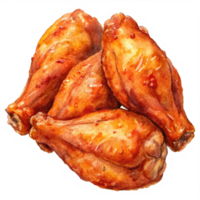 Chicken wings icon style isolated on transparent background Cutout png