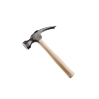 robusto martello costruito a partire dal metallo, integrato di un' lucidato di legno maniglia contro un' trasparente superficie png