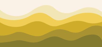 Yellow waves layer background illustration vector