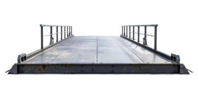 Floating Bridge with Metal Railings on Isolated Background. Front View. Engineering and Construction Concept png