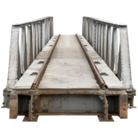 Beam Bridge with Weathered Metal Rails and Concrete Surface on Isolated Background png