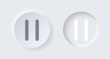 Neumorphic round on and off button for interface application or web design. Simple elegant luxury neumorphism trendy designs element UI components isolated on white background. vector