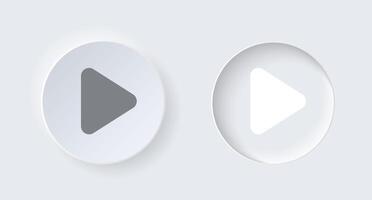 Neumorphic round on and off button for interface application or web design. Simple elegant luxury neumorphism trendy designs element UI components isolated on white background. vector