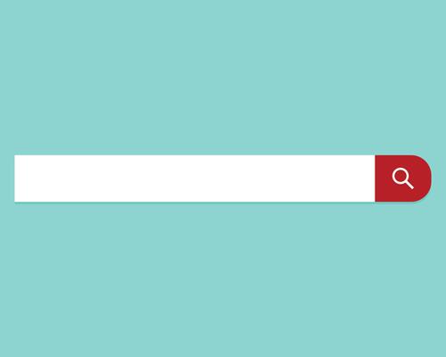 Search bar Internet browser engine red and white color on blue background