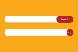 Search bar Internet browser engine red and white color on yellow background vector