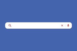 Search bar Internet browser engine red and white color on blue background vector