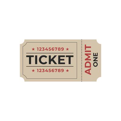 Admit one ticket design concept template
