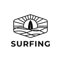 surfing logo design concept retro badge vector