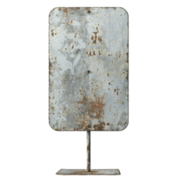 A metal sign with rust on it png