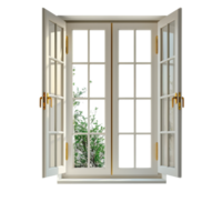 An open window with a view of a tree png
