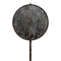 A metal pole with a rusty metal plate on it png