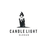 candle logo design concept template illustration simple traditional candle light vector