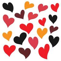 A set of different hearts made with love Heart for Valentine's day vector