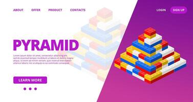 Web template with a pyramid. vector