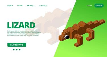 Web template with a lizard. illustration vector