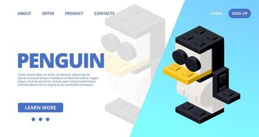 Web template with a pinguin. vector