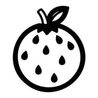 Simple Icon of a Fruit with Droplets vector