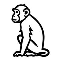 Cartoon monkey sitting in profile view vector