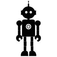 Simple Robot Illustration with Bold Design vector