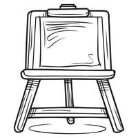 Simple Sketch of Art Display Easel vector