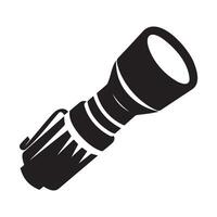 Black silhouette of a flashlight on white background vector