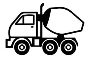 Concrete Mixer Truck Icon in Simple Design vector