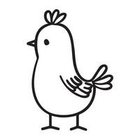 Cute cartoon bird with simple design and playful style vector