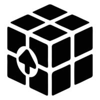 Simplistic Black Cube Symbol for Design Purposes vector