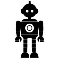 Silhouette of a Robot Character in Simple Design vector