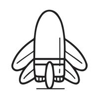 Simple Line Art of a Rocket with Wings vector