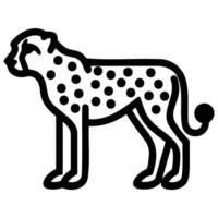 Simple Line Art of a Cheetah on White Background vector