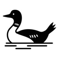 Simple Silhouette of a Duck Floating on Water vector