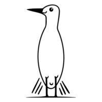 Simple Line Drawing of a Bird in Profile vector