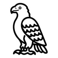 Simple Outline of a Bird in Profile View vector