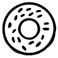 Simple Line Art Donut with Sprinkles Design vector
