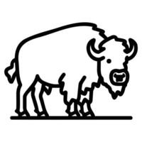 Illustration of a Strong Bison in Simple Lines vector