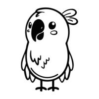 Cute cartoon bird character with happy expression vector