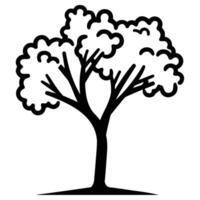 Simple Tree Icon in Black and White Design vector