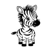 Cute Cartoon Zebra with Playful Expression vector
