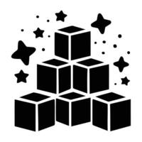 Stack of Abstract Black Blocks with Stars and Dots vector