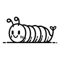 Cute Cartoon Caterpillar with Smiling Face Illustration vector