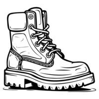 Stylish Work Boot Sketch for Industry Use vector