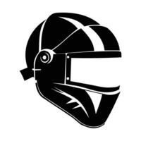 Sleek Racing Helmet Icon in Black and White Design vector