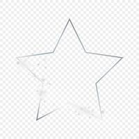 Silver glowing star shape frame with sparkles vector