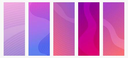 Modern colorful gradient background with wave lines vector