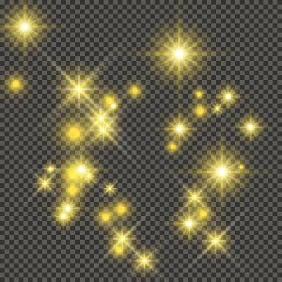 Gold backdrop with stars and dust sparkles